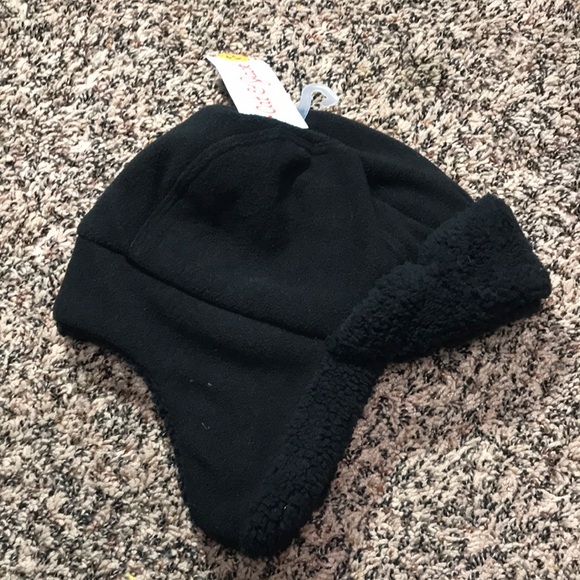 Cat & Jack Fleece Cozy Black Kids Winter Hat OSFM | NWT SO CUTE! - Picture 1 of 4